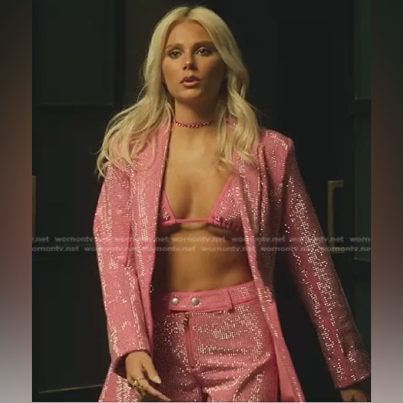 I AM GIA MARIAH DIAMANTE BLACK GLITTER BLAZER - Picture 7 of 8